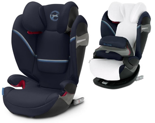  Cybex Solution S-Fix Kindersitz 15-36kg Navy Blue + Sommerbezug Weiß