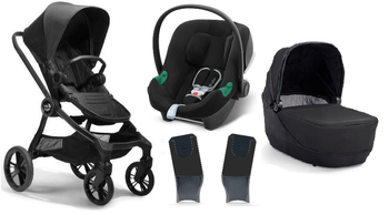 Baby Jogger City Sights Kinderwagen + Cybex Aton B2 i-Size Autositz 0-13kg + Adapter Rich Black