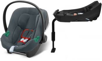 Cybex Aton B2 i-Size Autositz 0-13kg Stahl Grau + eine Isofix Autositzbasis 