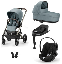 Cybex Balios S Lux Babytrage + Cloud G I-Size 0-13kg Autositz + G Base + Adapter Himmelblau 