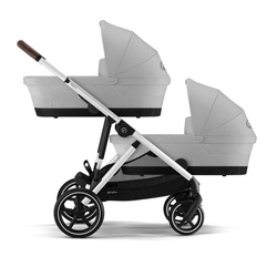 Cybex Gazelle S Double Deep Sleeper Kinderwagen Silber Lava Grau Frame