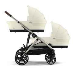 Cybex Gazelle S Double Deep Sleeper Kinderwagen Taupe Seashell Beige Frame