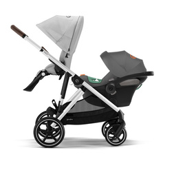 Cybex Gazelle S Kinderwagen Jahr für Jahr Silber Frame + Cybex Aton S2 i-Size Autositz 0-13kg Lava Grey + Adapter