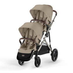 Cybex Gazelle S Zwillingswagen Geschwisterwagen Gestell Taupe Almond Beige