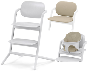 Cybex Lemo Hochstuhl 3in1 + Komforteinlage All White