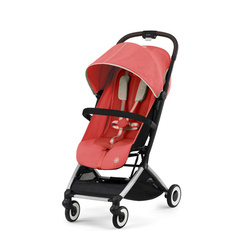 Cybex Orfeo Silber Hibiskus Rot Rahmen Kinderwagen + Stirnband