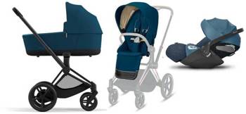 Cybex e-Priam 3.0 Kombi-Kinderwagen + Cloud Z Kindersitz 0-13 Kg set 3in1