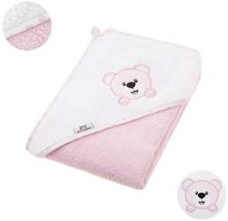 Bocioland Badehaube Teddybär 100x100 cm Rosa BOC0224