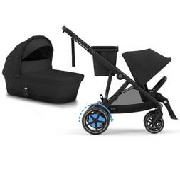 Cybex E-Gazelle S Unterstützter Kinderwagen Jahr für Jahr Mond Schwarz