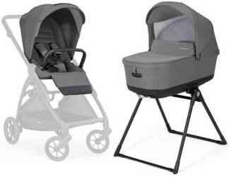 Inglesina Electa Sitz + Gondel für Kinderwagen Chelsey Grey