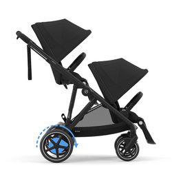 Cybex E-Gazelle S Assisted Twin Frame Kinderwagen Black Moon Black